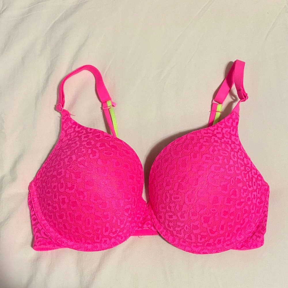 Pink Leopard Push-up Bra